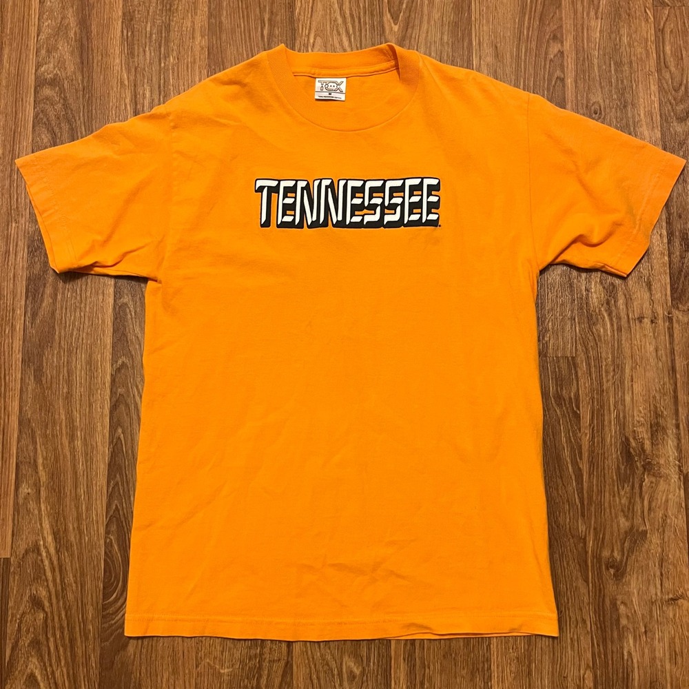 Vintage Tennessee Vols Shirt Men Medium Orange‎ Short Sleeve Cotton